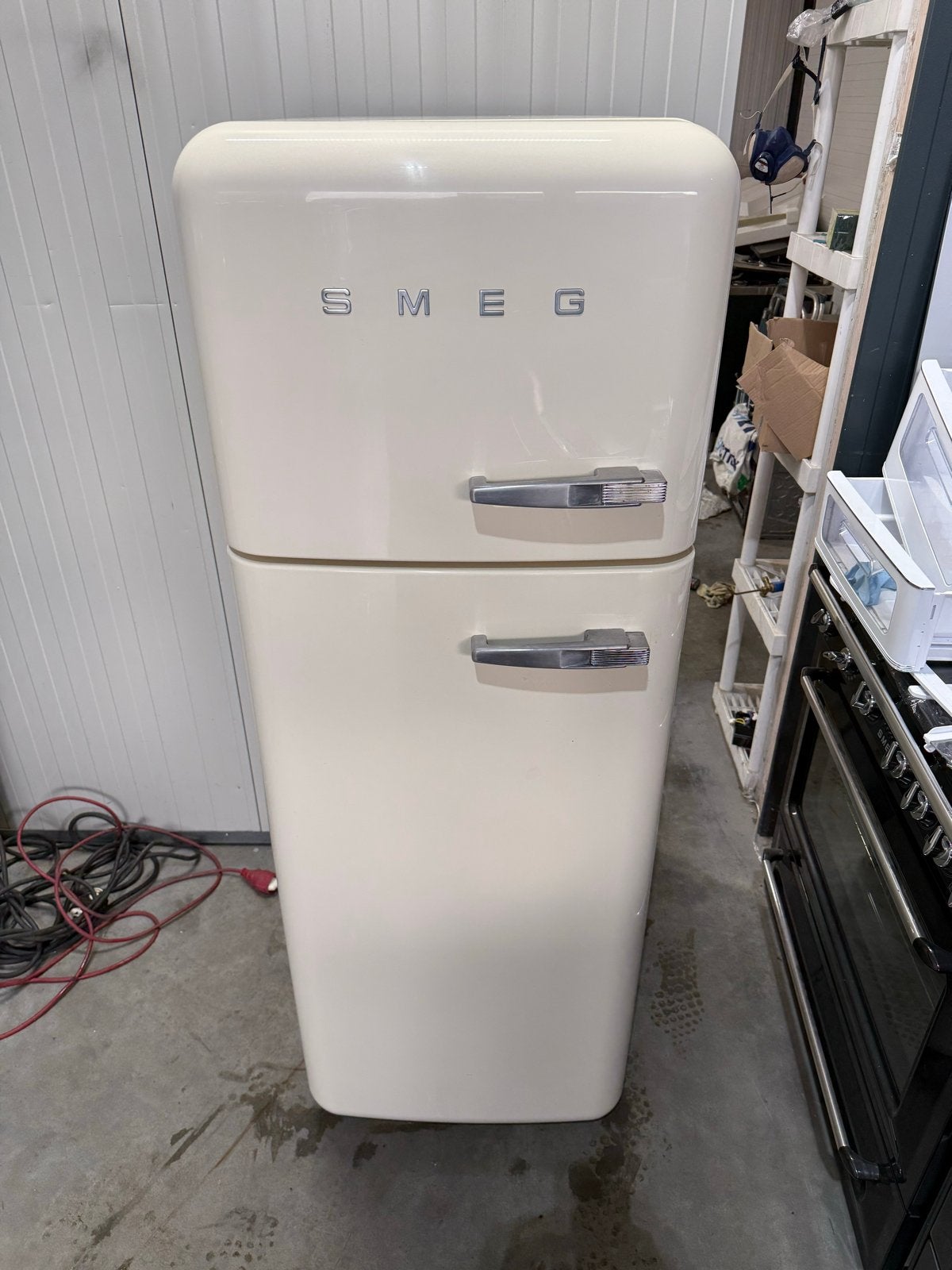 Smeg Koelkast met Vriezer - Crème Retro Design, Witgoed en Apparatuur, 150 tot 200 liter, Bella, Ophalen of Verzenden, Zo goed als nieuw