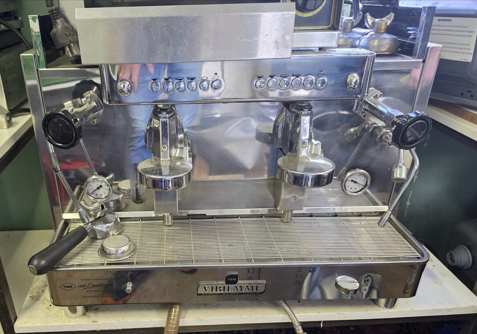 Vibiemme VBM Replica Espressomachine 2 groeps, Witgoed en Apparatuur, Stoompijpje, Gebruikt, Espresso apparaat, 10 kopjes of meer