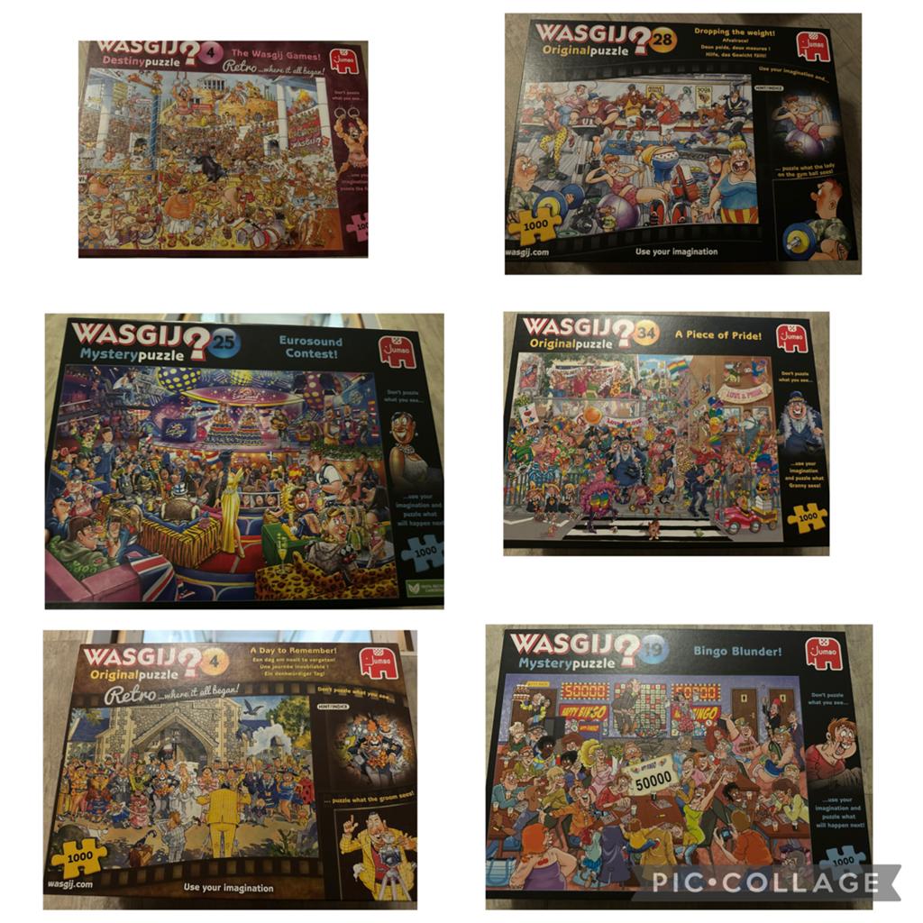 Wasgij Puzzels - Diverse 8 euro per stuk, Ophalen of Verzenden, 500 t/m 1500 stukjes, Zo goed als nieuw, Legpuzzel