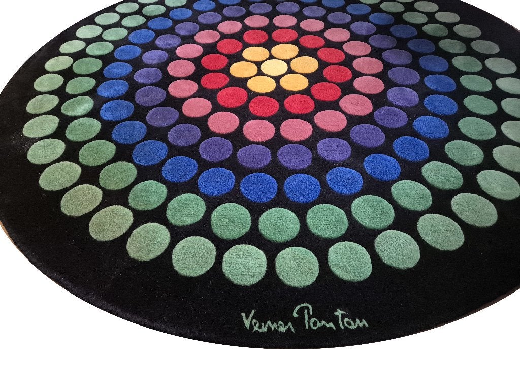 Schitterend origineel Verner Panton design kleed zuiver wol, Ophalen, Rond, 200 cm of meer, 200 cm of meer