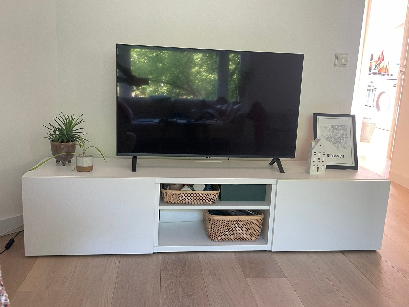 Tv meubel ikea besta wit, Ophalen, Zo goed als nieuw, 25 tot 50 cm, Minder dan 100 cm