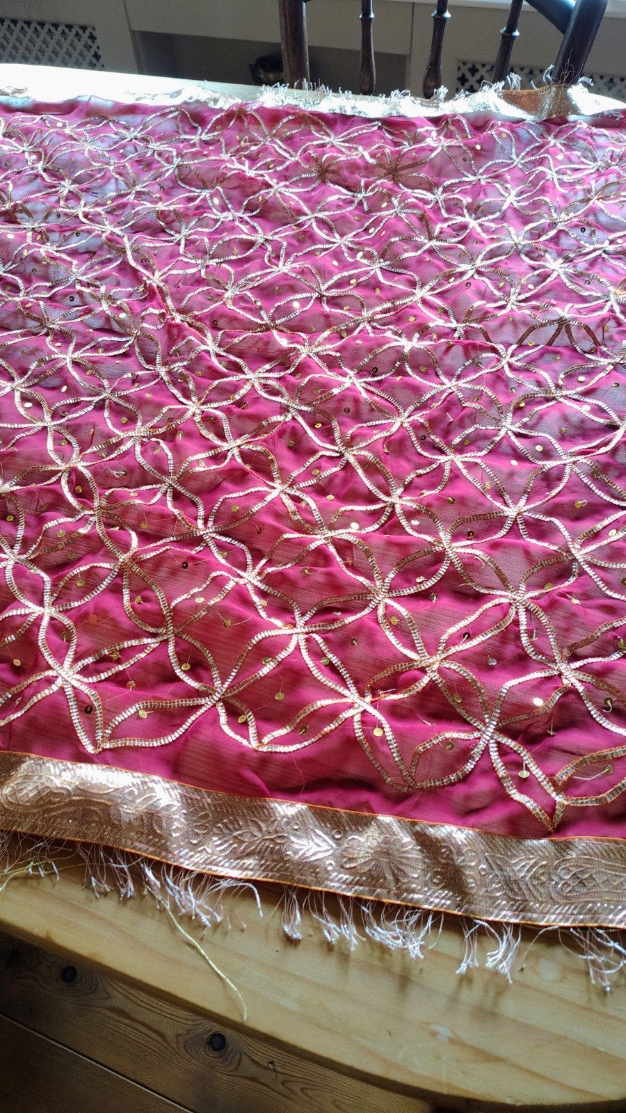 Sjaal India, Ophalen of Verzenden, Zo goed als nieuw, Maat 46/48 (XL) of groter, Sjaal