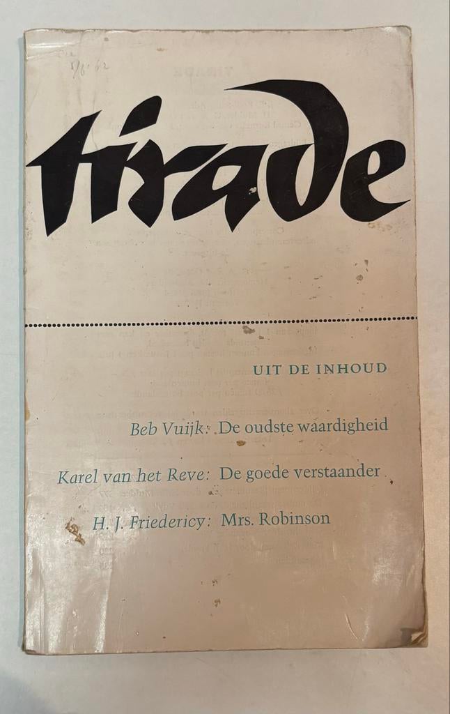 Tirade - April 1962 - Literair Tijdschrift, Ophalen of Verzenden, Gelezen, Overige typen