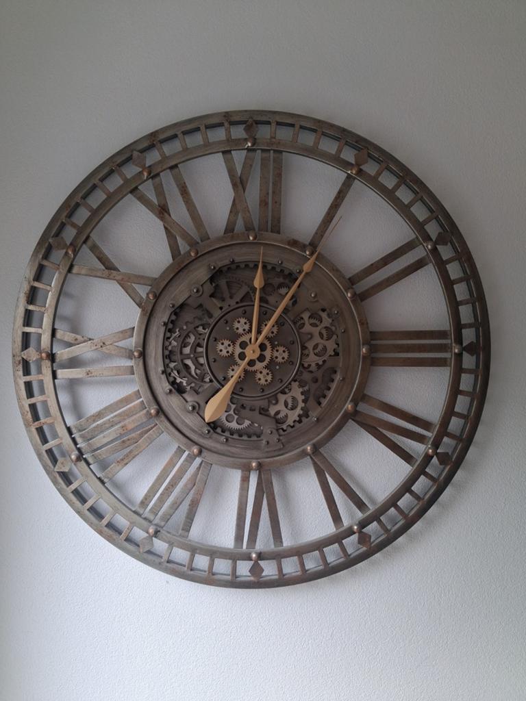 Grote industriele wandklok 90cm diameter, Ophalen, Wandklok