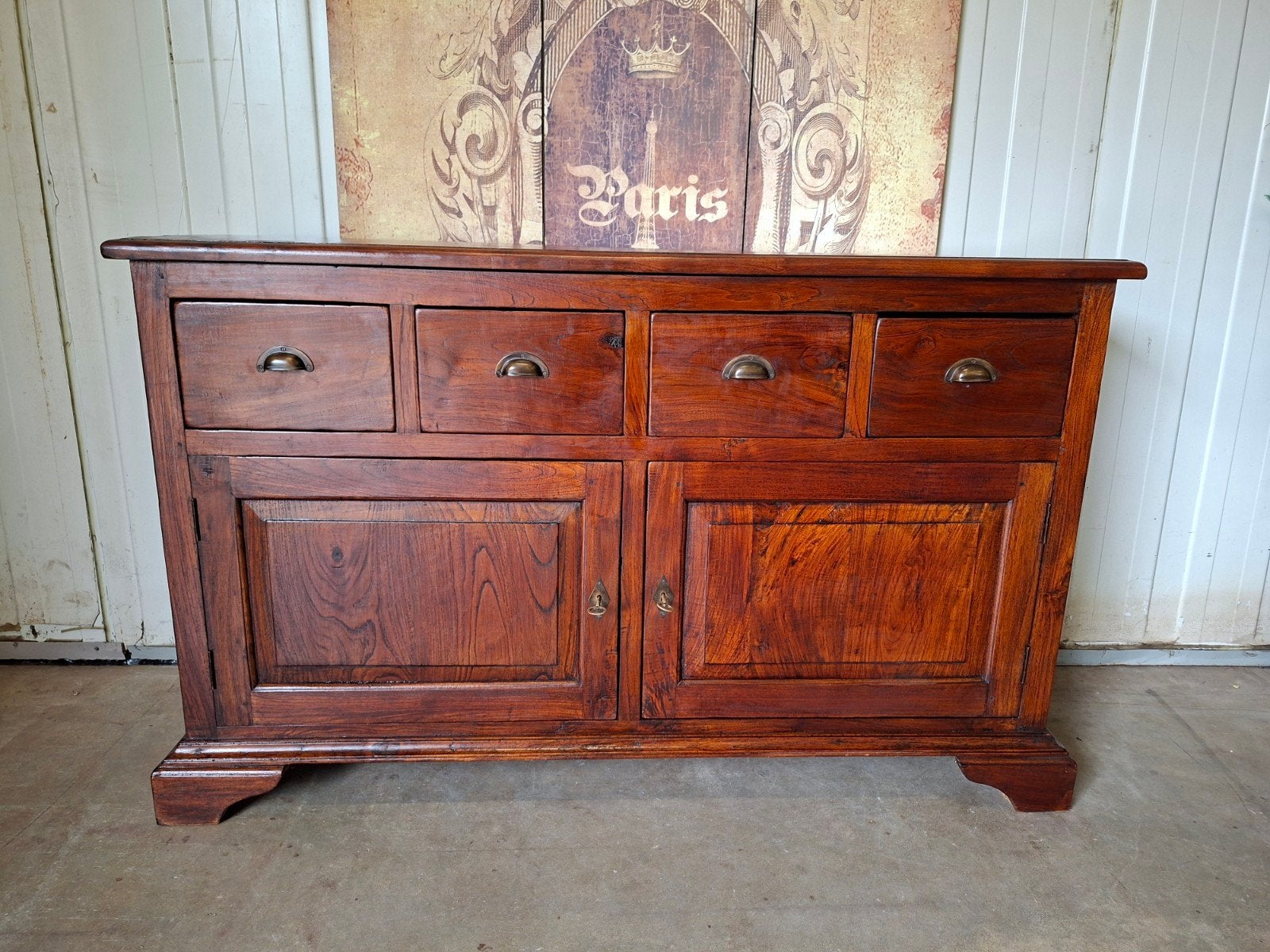 Teakhouten dressoir, wandmeubel. console