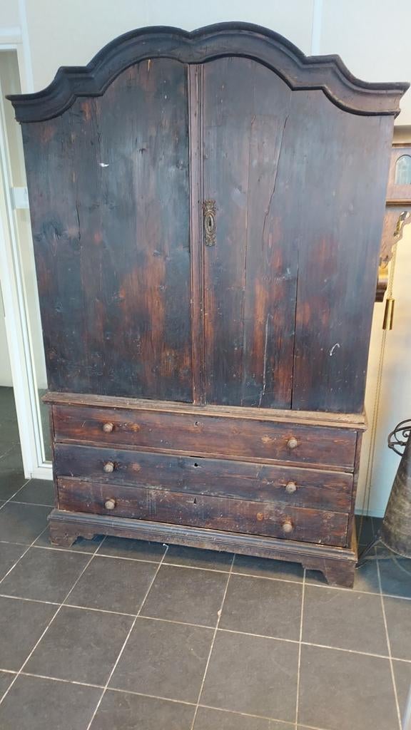Antiek Armeluis Kabinet - Rustiek Houten Kast met Lades, Antiek en Kunst, Antiek | Meubels | Kasten, Ophalen of Verzenden