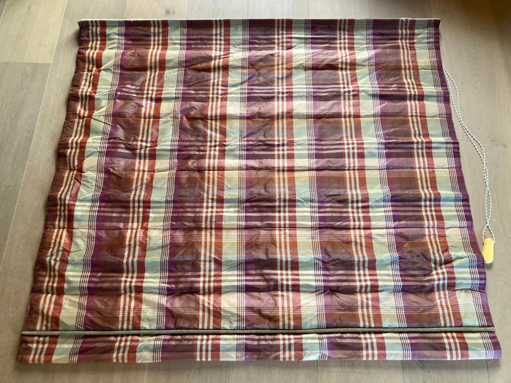 Twee stuks vouw of rol gordijn Mulberry tartan ruit, Ophalen, Gebruikt