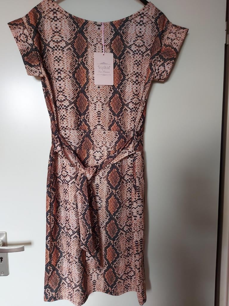 Mooi nieuw jurkje met dierenprint - Sophia by Ventiuno, Maat 38/40 (M), Bruin, Nieuw, Ophalen of Verzenden
