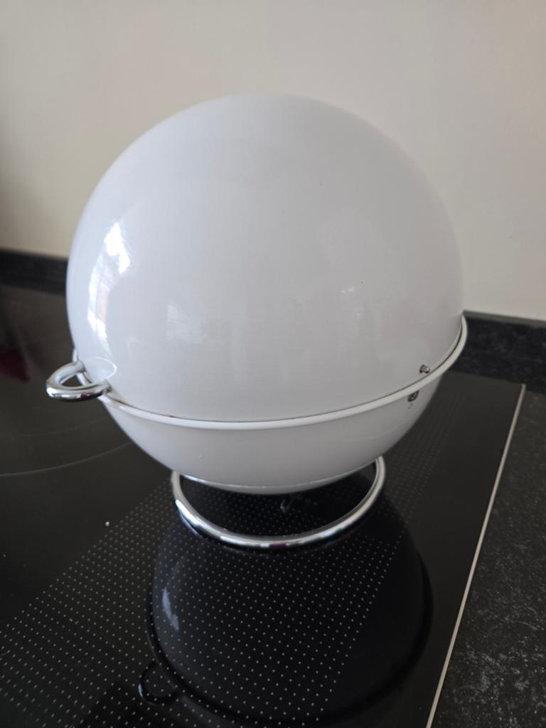 WESCO SUPERBALL Broodtrommel Wit - Ø 24 cm, Gebruikt, Ophalen of Verzenden, Metaal, Overige merken