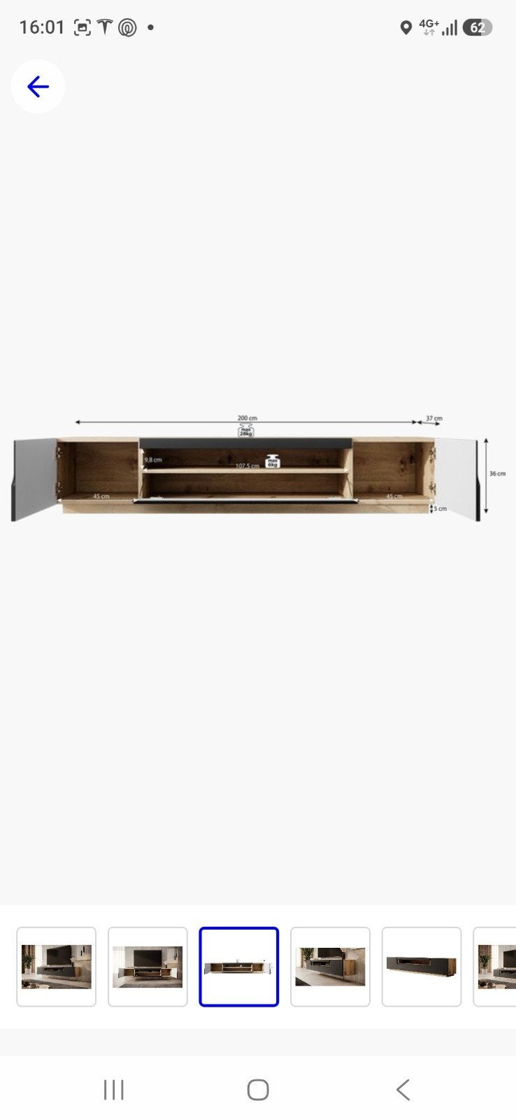 tv meubel, Ophalen, 150 tot 200 cm, Zo goed als nieuw, Minder dan 100 cm