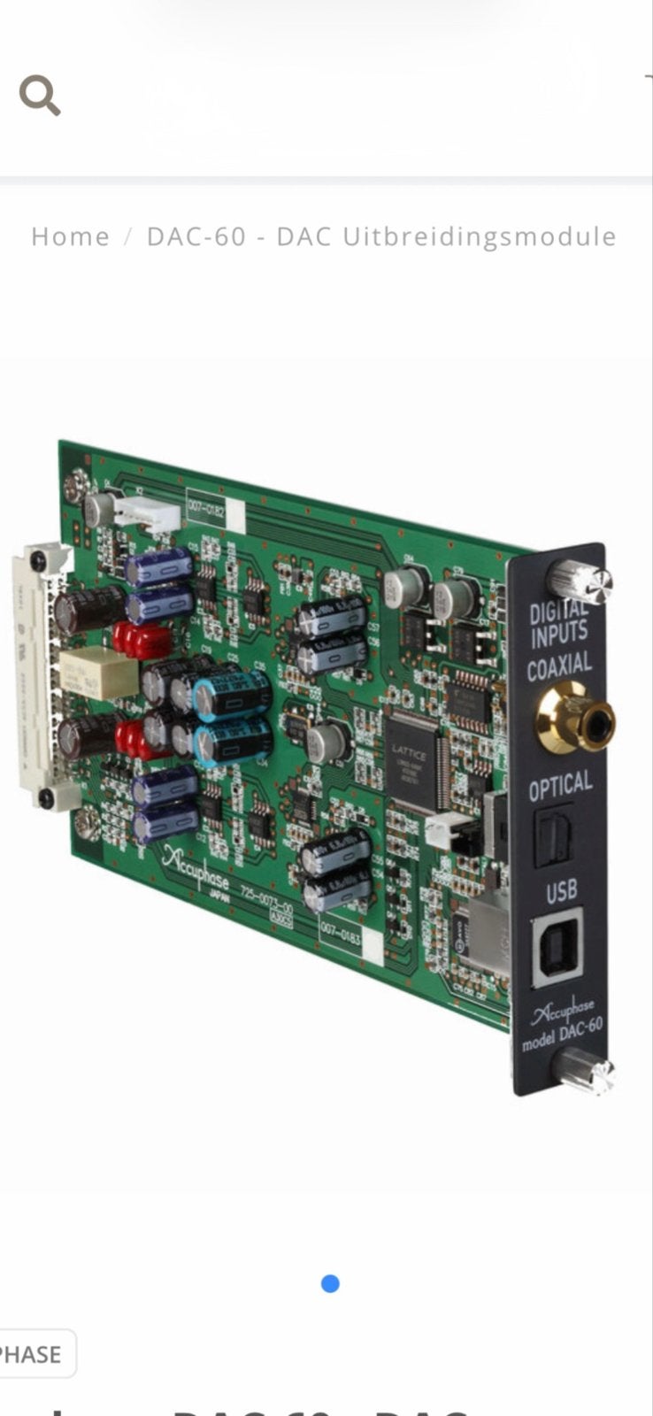 Accuphase DAC-60 Digitale Ingangskaart, Verzenden, Zo goed als nieuw, 120 watt of meer, Overige merken