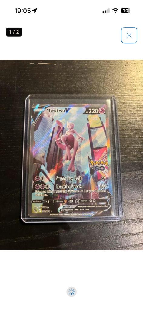 Pokémon Kaarten Mewtwo V 72/78 Full Art Pokémon GO, Ophalen of Verzenden, Zo goed als nieuw