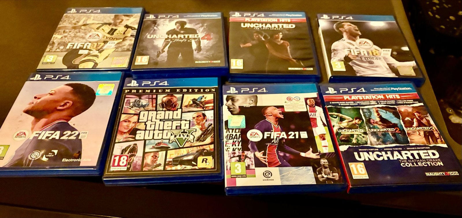 PS4 Games Bundel: FIFA, Uncharted, GTA V, Online, Gebruikt, 1 speler, Ophalen of Verzenden