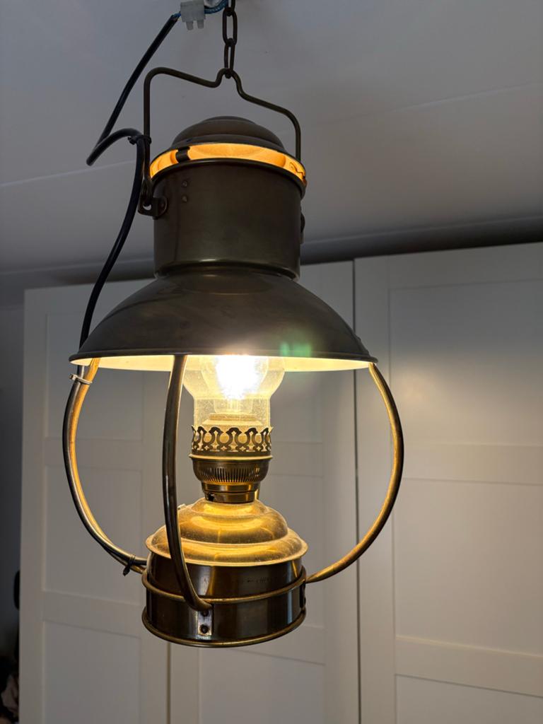 Vintage scheepslamp/ hanglamp, Huis en Inrichting, Lampen | Hanglampen, Ophalen, Zo goed als nieuw