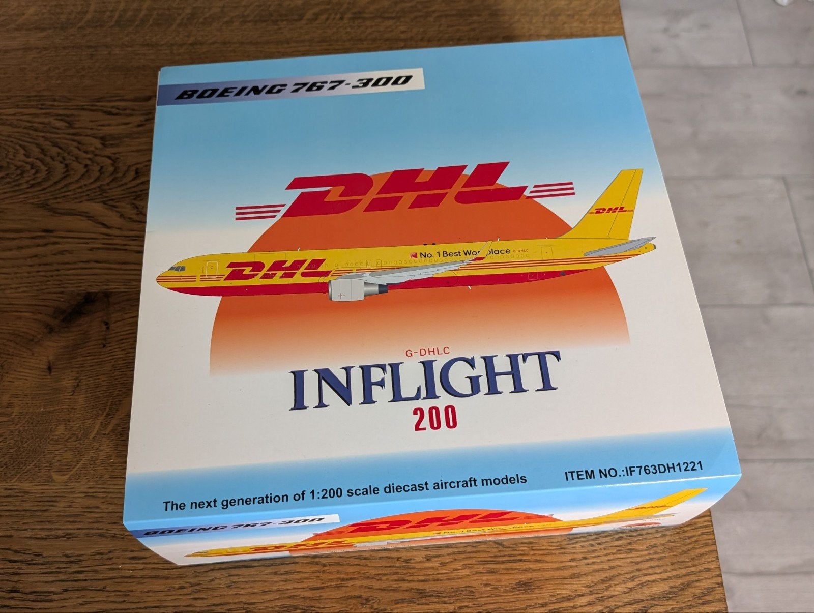 Boeing 767-300 DHL Inflight200 1/200 die cast in OVP, Verzamelen, Verzenden, Zo goed als nieuw, Schaalmodel