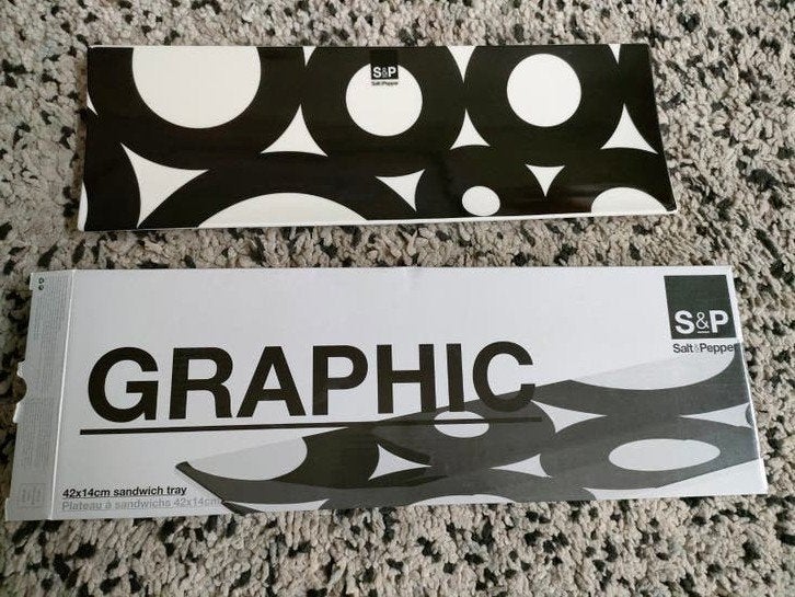 graphic schaal zwart salt&pepper, Ophalen, Nieuw, Overige stijlen, Glas