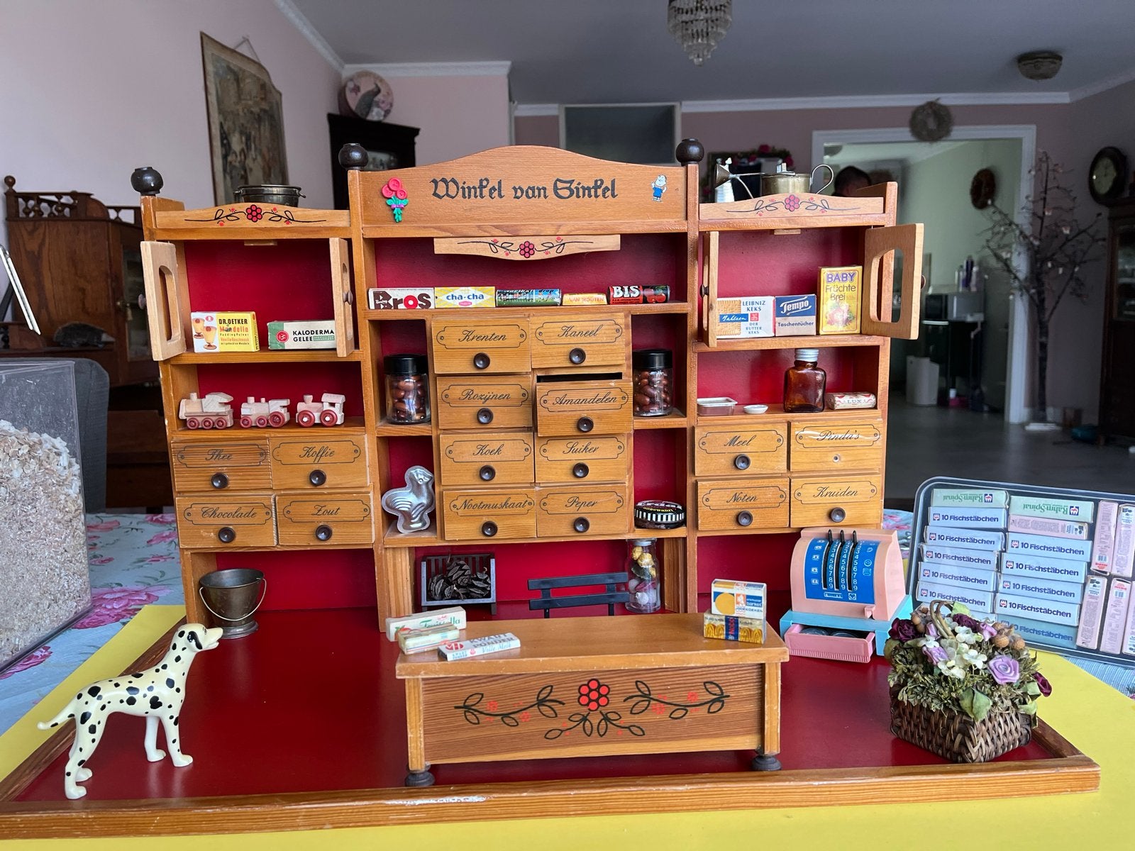 Vintage Houten Winkel van Sinkel Speelgoedwinkel met Accesso, Ophalen of Verzenden, Zo goed als nieuw, Jongen of Meisje