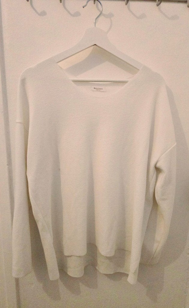 Korean Fashion - Witte Oversized Trui – Maat M, Kleding | Dames, Maat 38/40 (M), Wit, Ophalen of Verzenden, Monologue