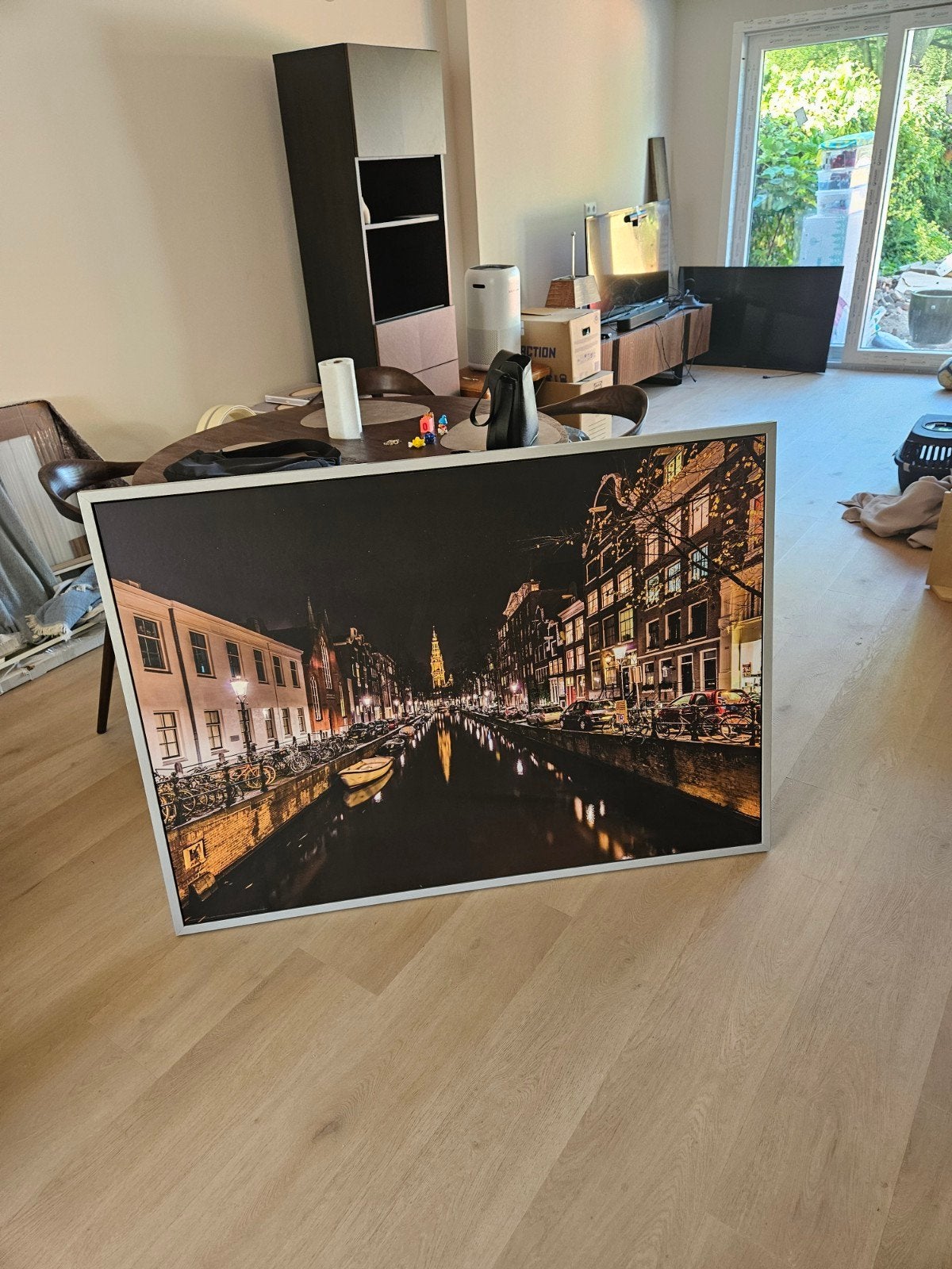 Amsterdam Grachten Canvas Schilderij, Huis en Inrichting, Woonaccessoires | Schilderijen, Tekeningen en Foto's, Ophalen, Zo goed als nieuw