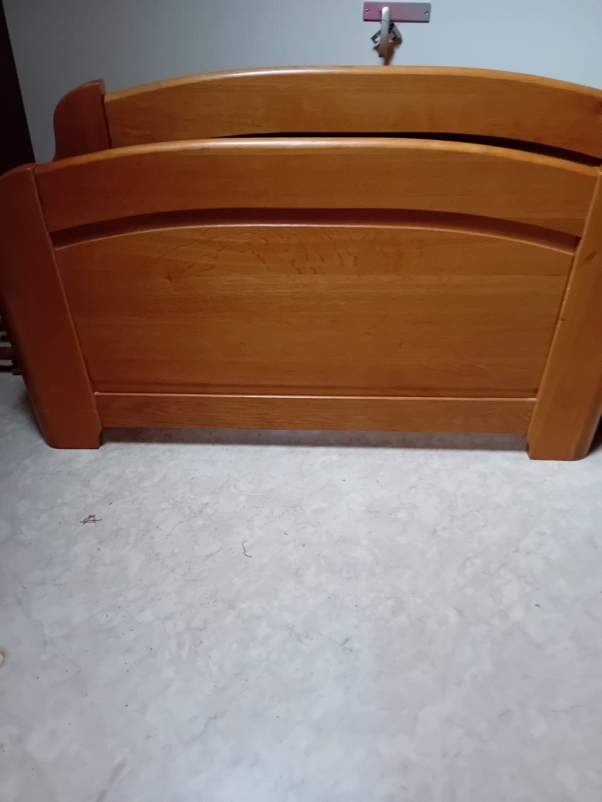 Blank eiken bed, Huis en Inrichting, Ophalen, Gebruikt, Tweepersoons, 120 cm
