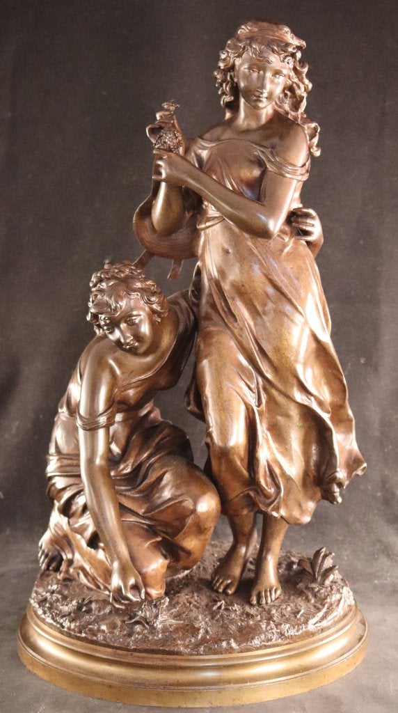 Mooi antiek bronzen sculptuur, Ophalen of Verzenden
