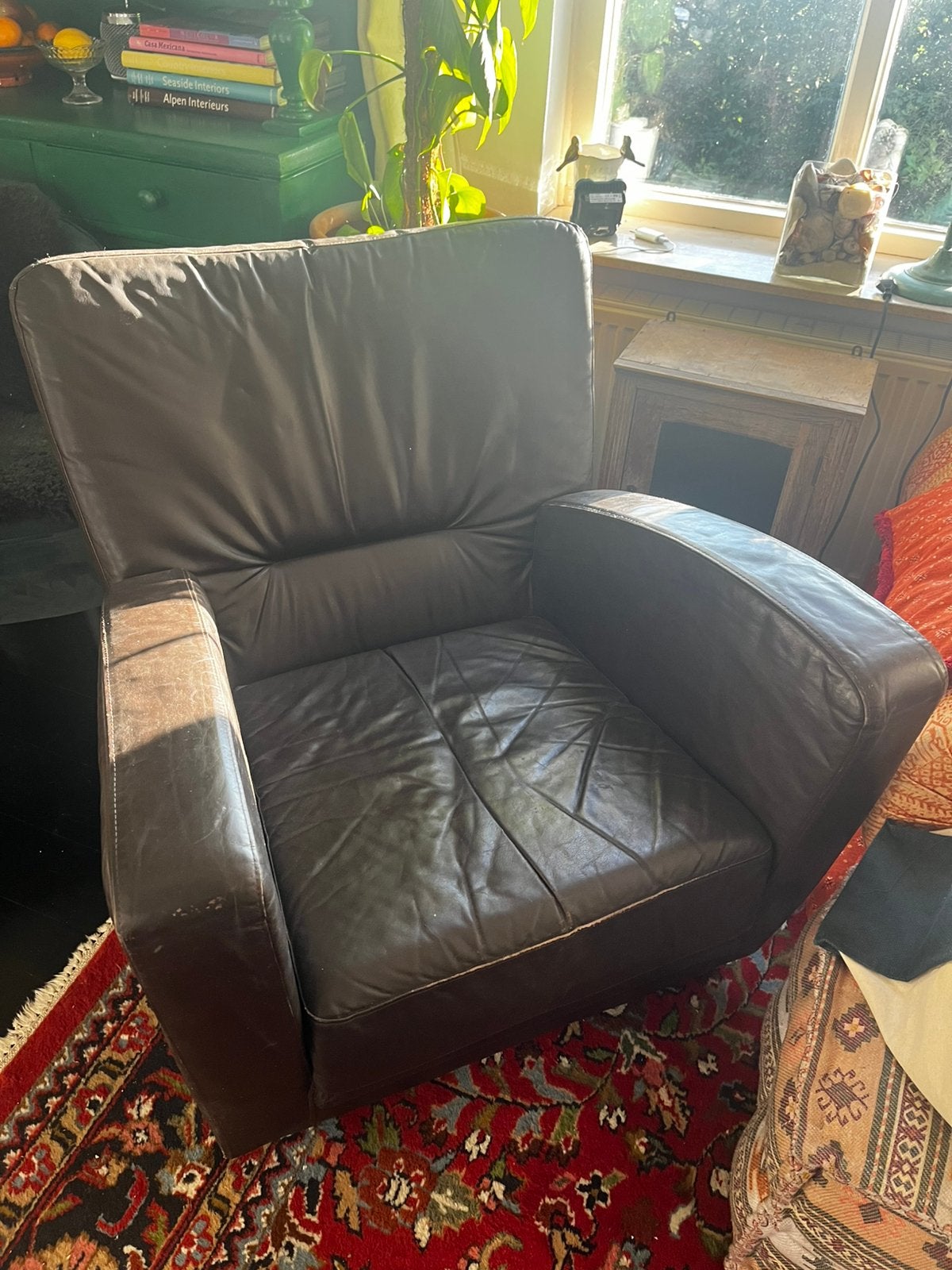 Gratis ! Lederen stoel, Ophalen, Zo goed als nieuw, 75 tot 100 cm