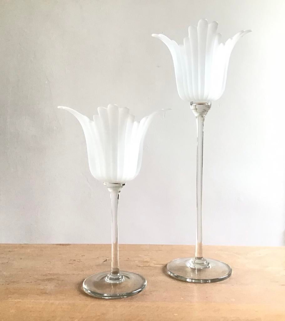 2 hoge waxinelichthouder kandelaar windlicht - glas - NIEUW, Huis en Inrichting, Woonaccessoires | Kandelaars en Kaarsen, Overige materialen