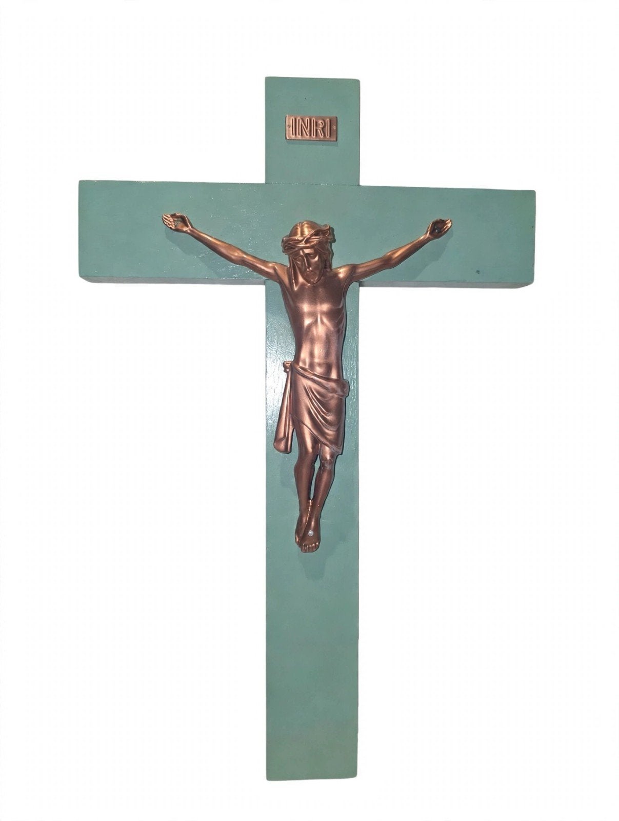 UNIEK Wandkruis Turquoise 40x25cm, Ophalen of Verzenden, Nieuw, Overige typen