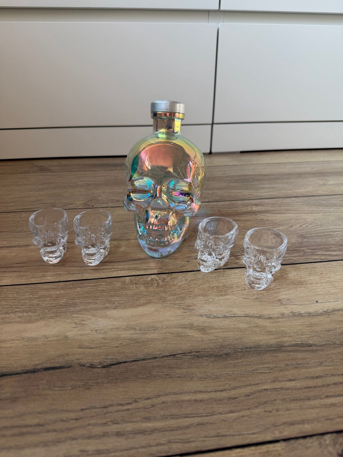 Crystal Head Aurora Wodka fles met 4 shotglaasjes, Verzamelen, Ophalen of Verzenden, Nieuw