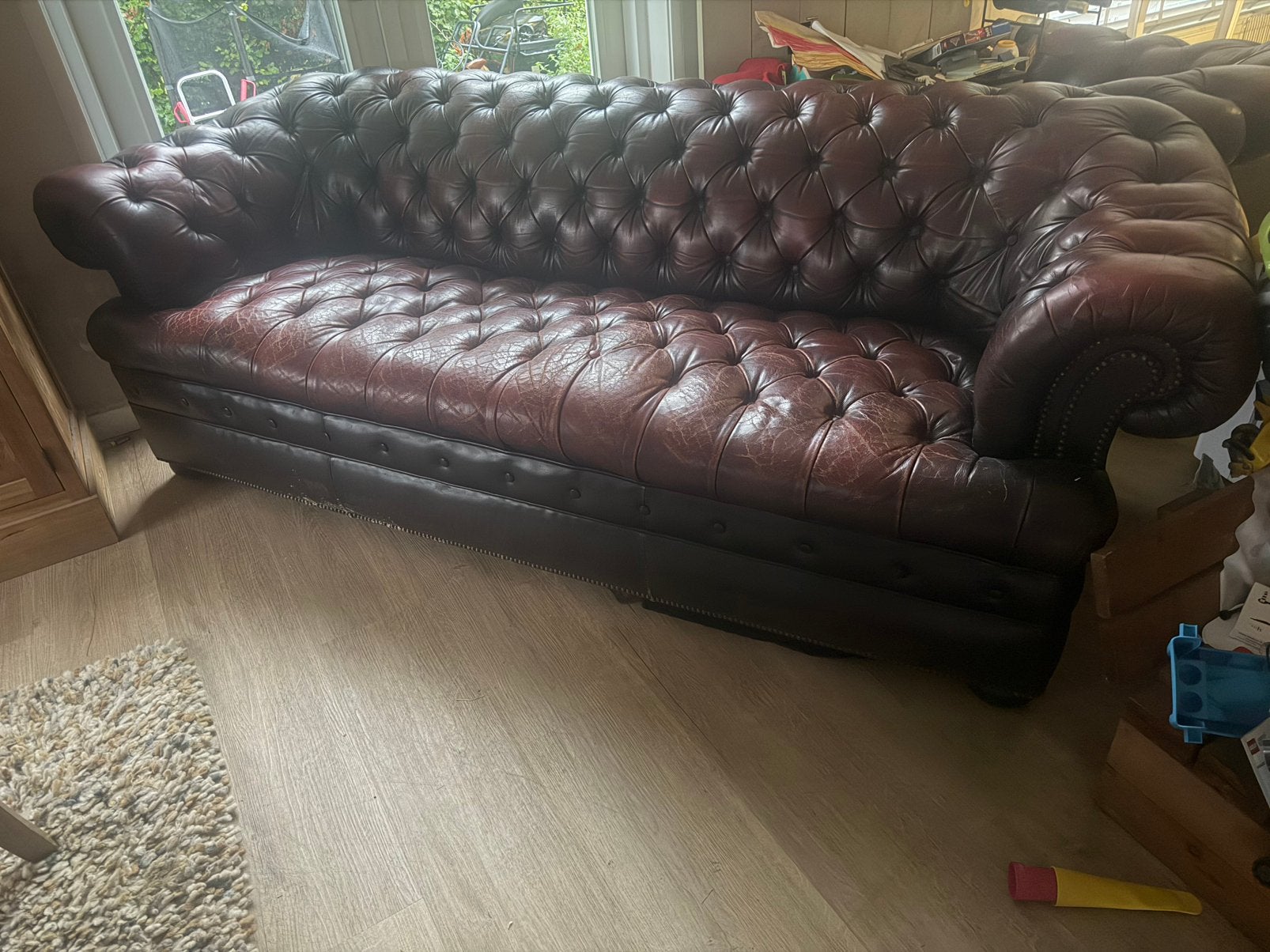 Chesterfield button seat, Ophalen of Verzenden, Zo goed als nieuw, 75 tot 100 cm
