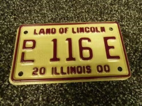Motor licenseplate / motor kentekenplaat Illinois USA, Verzamelen, Verzenden, Gebruikt, Auto's