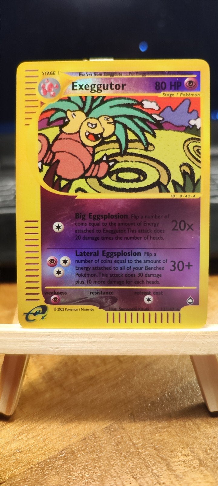 Exeggutor Aquapolis Reverse Holo Pokémon Kaart, Ophalen of Verzenden, Gebruikt, Losse kaart, Foil