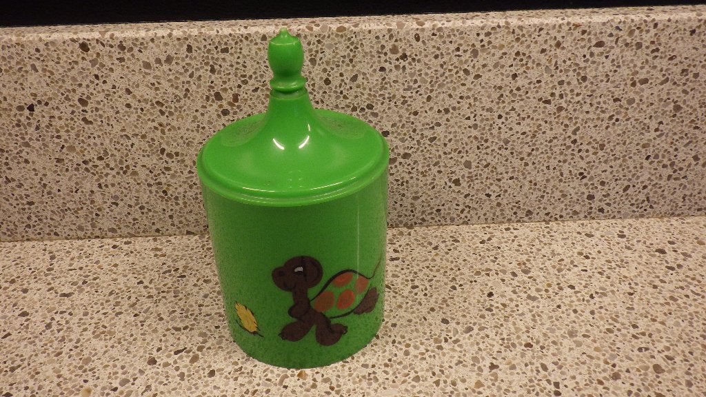 vintage wattenpot van kunststof: groen, Ophalen of Verzenden, Huis en Inrichting