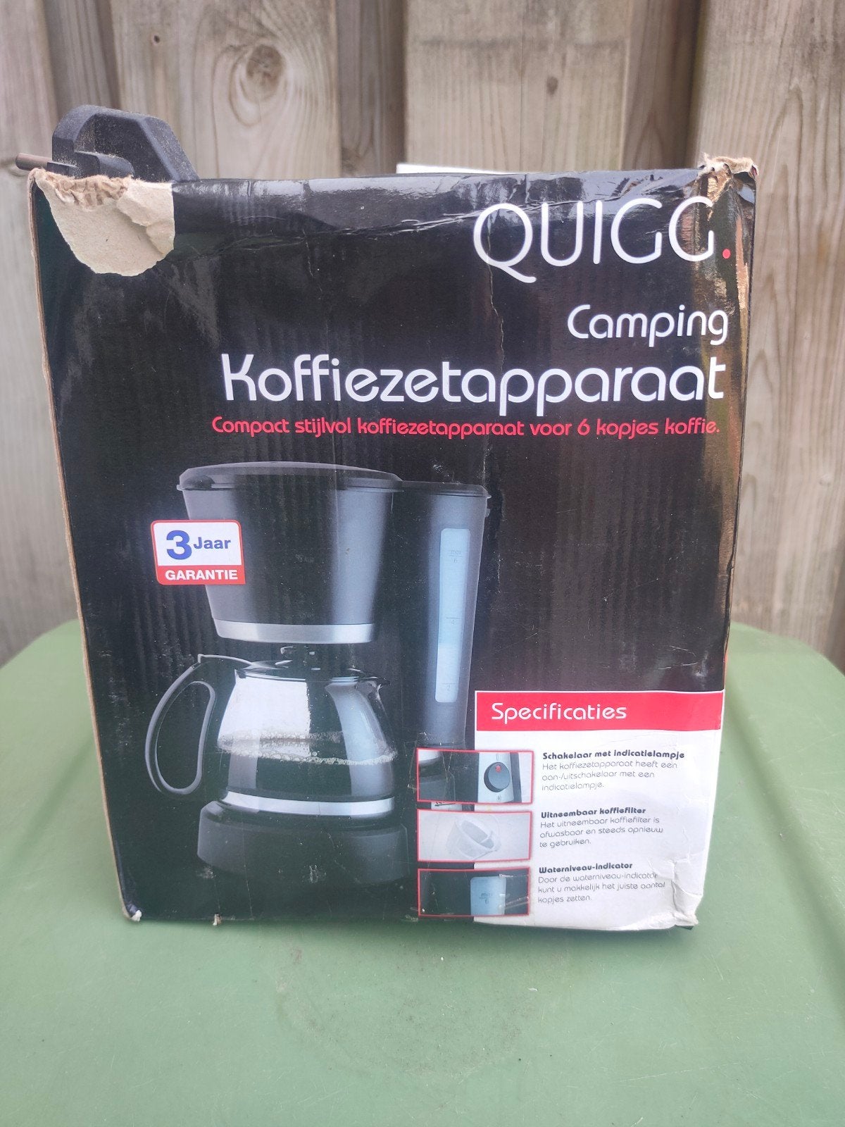 koffiezetapparaat camping, Ophalen