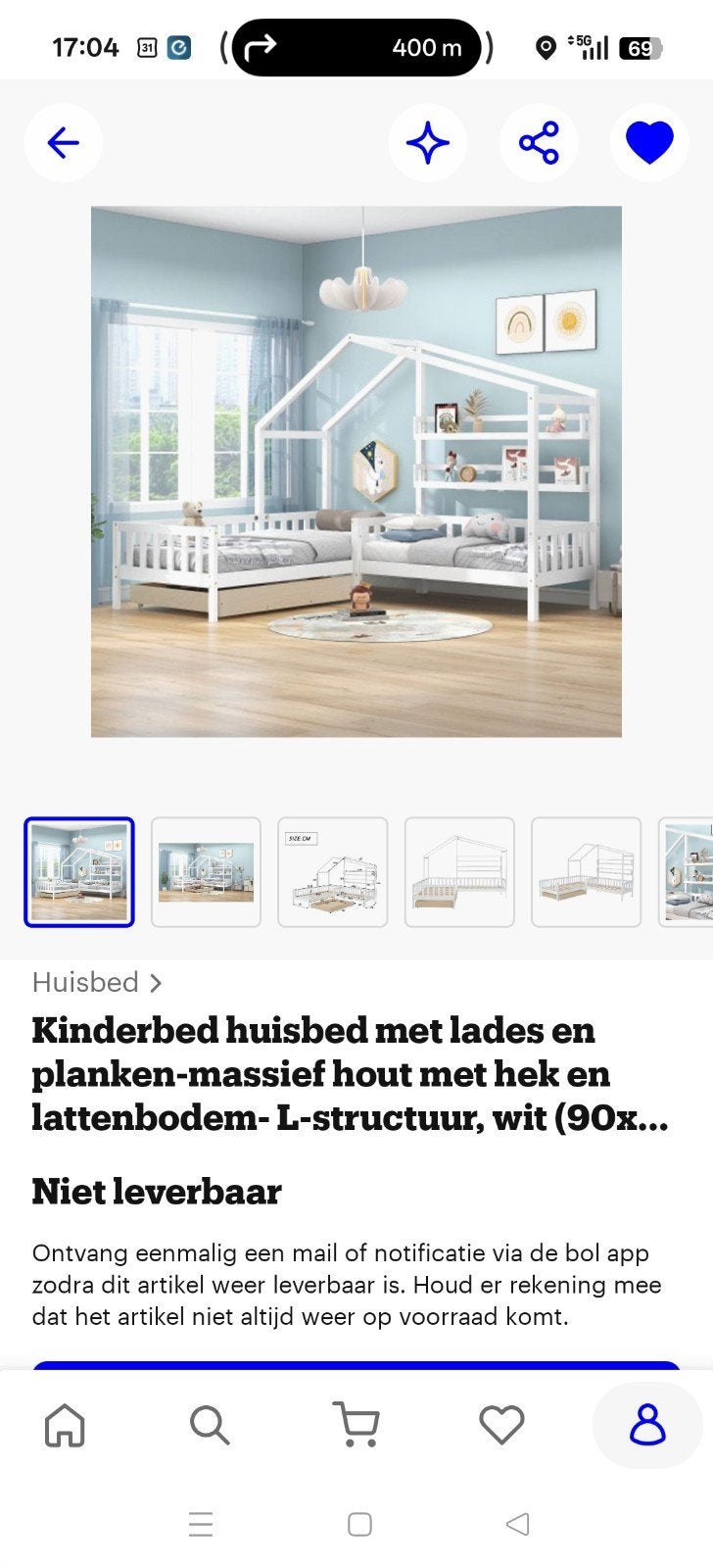 Kinderbed huisbed peuterbed en 1 persoon in 1 wit met lades, Ophalen, Gebruikt, 100 cm of meer, Lattenbodem