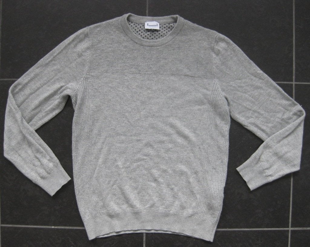 Adolfo Dominguez grijze trui, ronde hals viscose merino, S, Ophalen of Verzenden, Zo goed als nieuw, Grijs, Maat 46 (S) of kleiner