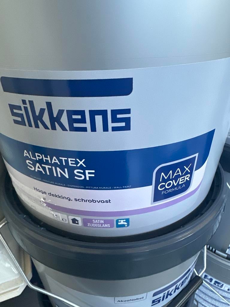 Sikkens Alphatex Satin SF Muurverf - Hoge Dekking, Doe-het-zelf en Verbouw, Verf, Beits en Lak, Ophalen, Overige kleuren, Nieuw