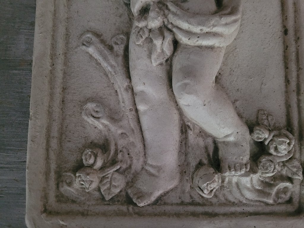 Betonnen wanddecoratie putti, engel winterhard, Heikant 21 Kaatsheuvel, Belle Vieille Brocante, Ophalen of Verzenden, Zo goed als nieuw