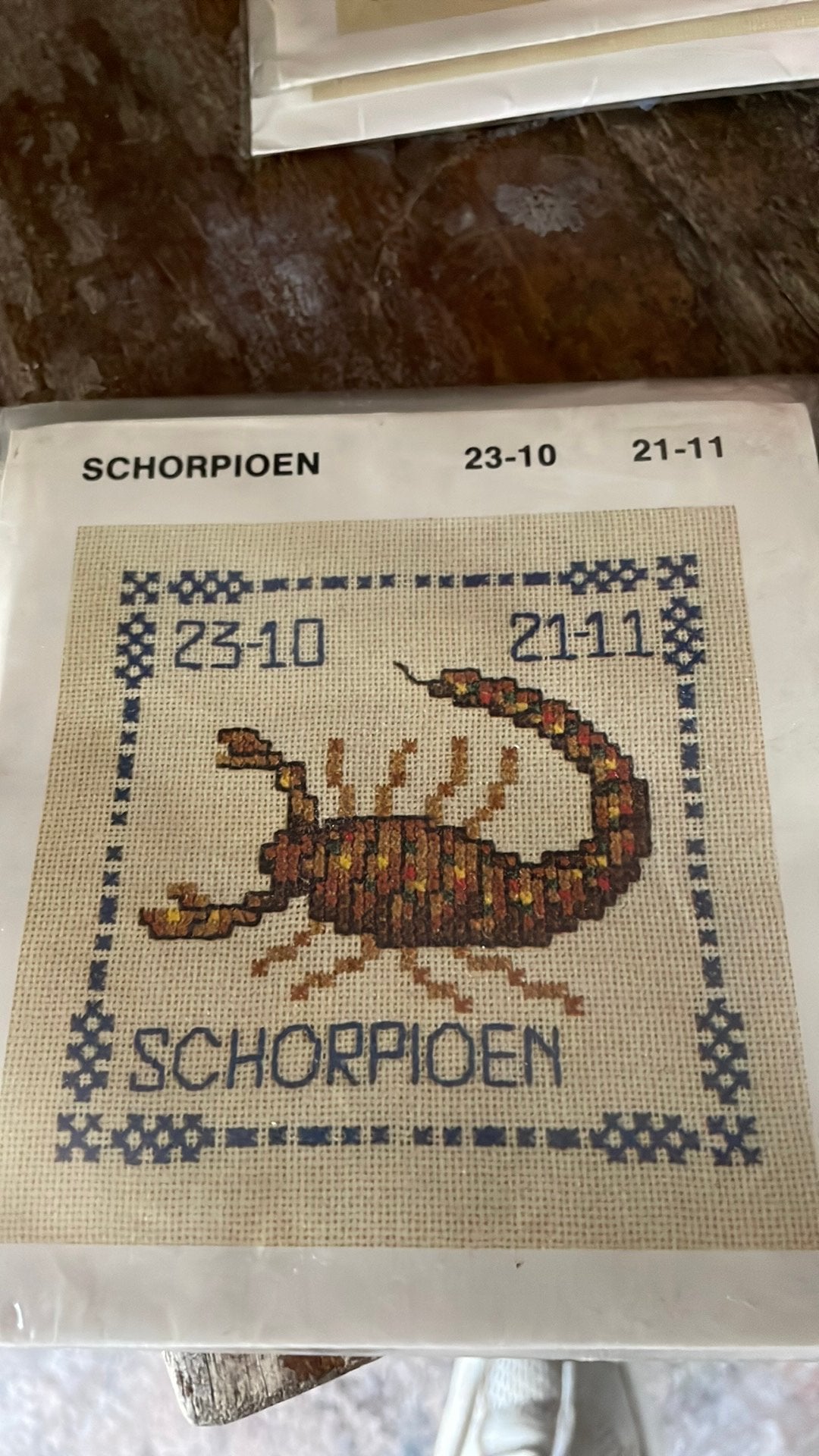 Borduurpakket sterrenbeeld schorpioen, Ophalen of Verzenden, Nieuw, Borduurpakket