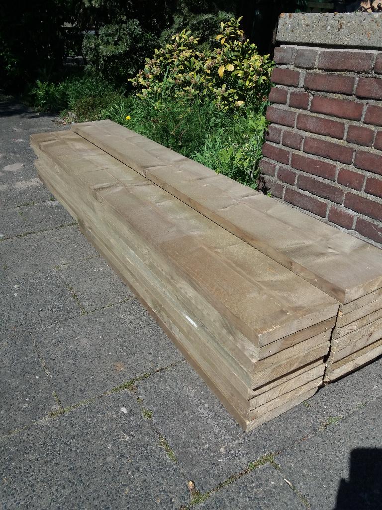 Steigerhout / Steigerplanken, gebruikt en vergrijsd, Ophalen, Gebruikt, 25 tot 50 mm, Plank