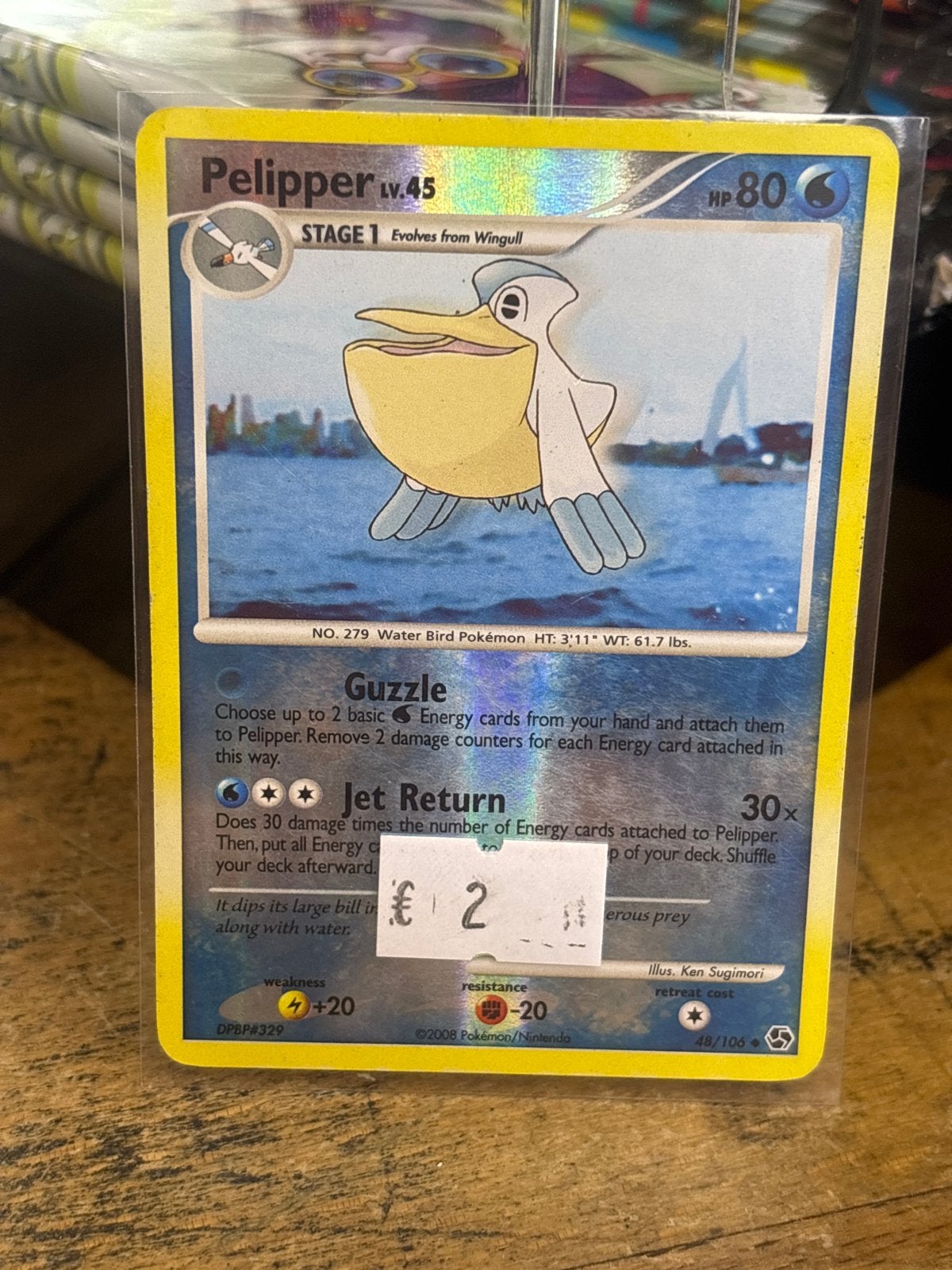 Pelipper Pokémon Kaart - Holo - EX Crystal Guardians 48, Ophalen of Verzenden, Gebruikt, Losse kaart, Foil