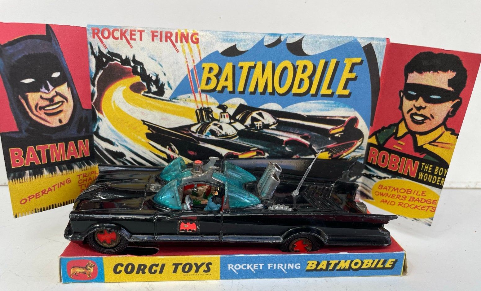 Corgi Toys Batmobile met Batman en Robin (vintage), Antiek en Kunst, Antiek | Speelgoed, Ophalen of Verzenden