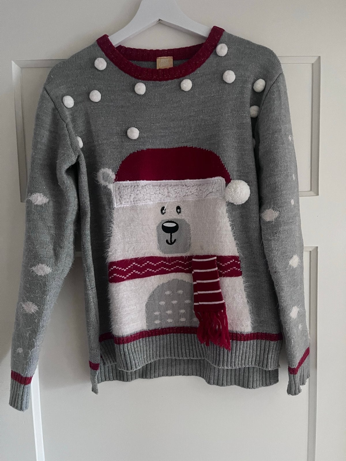 Leuke Kersttrui met ijsbeer - Maat M, Ophalen of Verzenden, Zo goed als nieuw, Maat 38/40 (M), Grijs