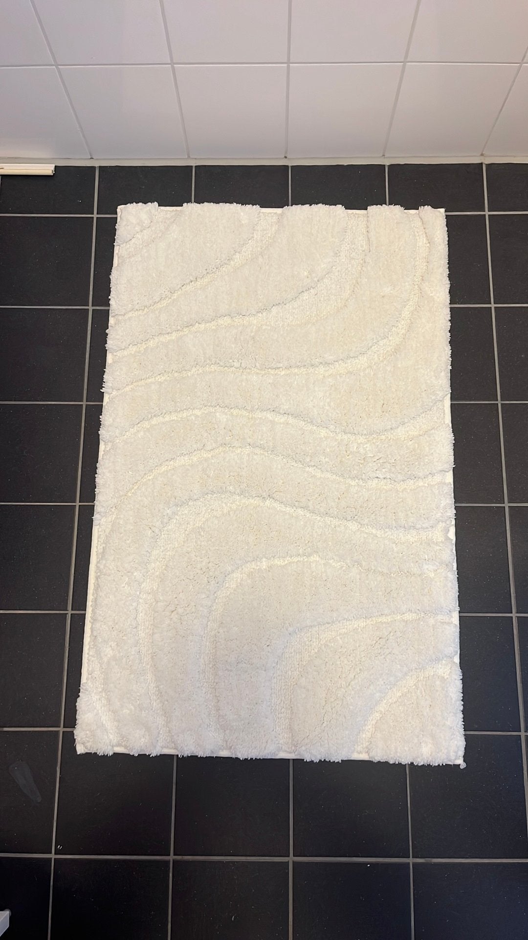 Badmat met reliëf 50x80 (2x), Gebruikt, Ophalen of Verzenden, Badmat, Wit