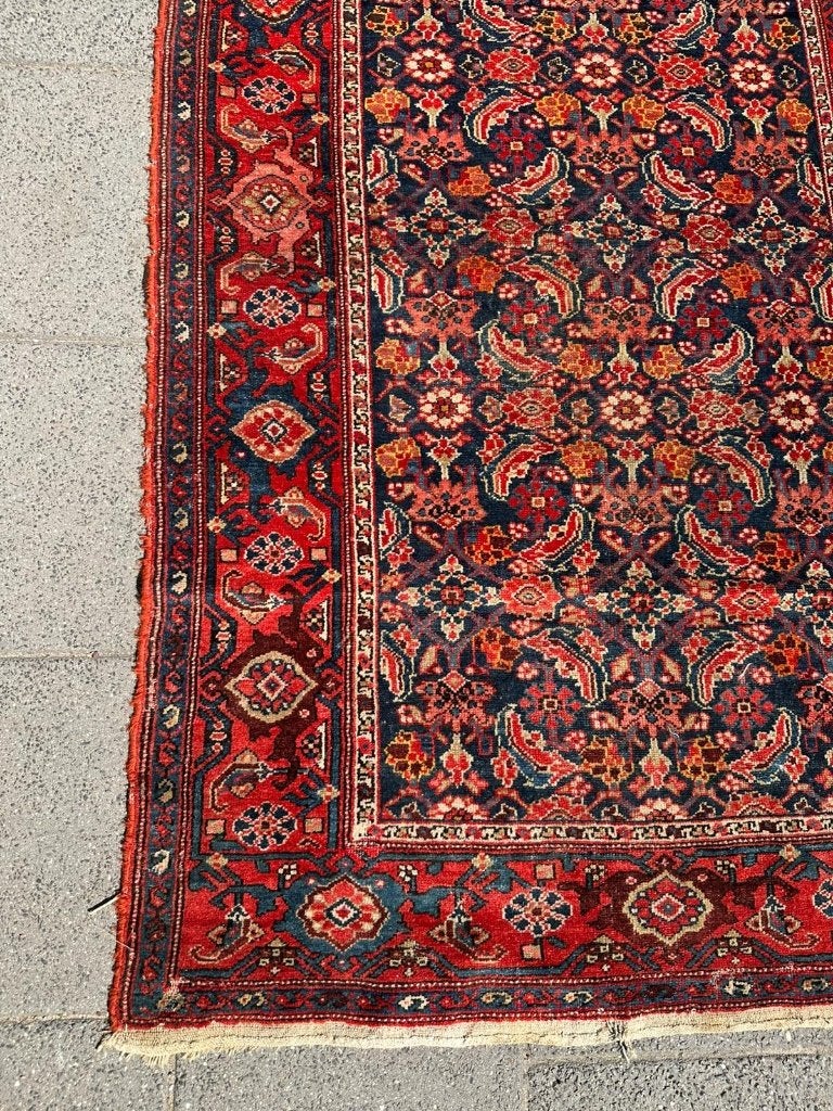 Antiek Koerdistan tapijt – 200x122 cm – natuurlijke kleuren, Gebruikt, Wol, Ophalen of Verzenden, NA