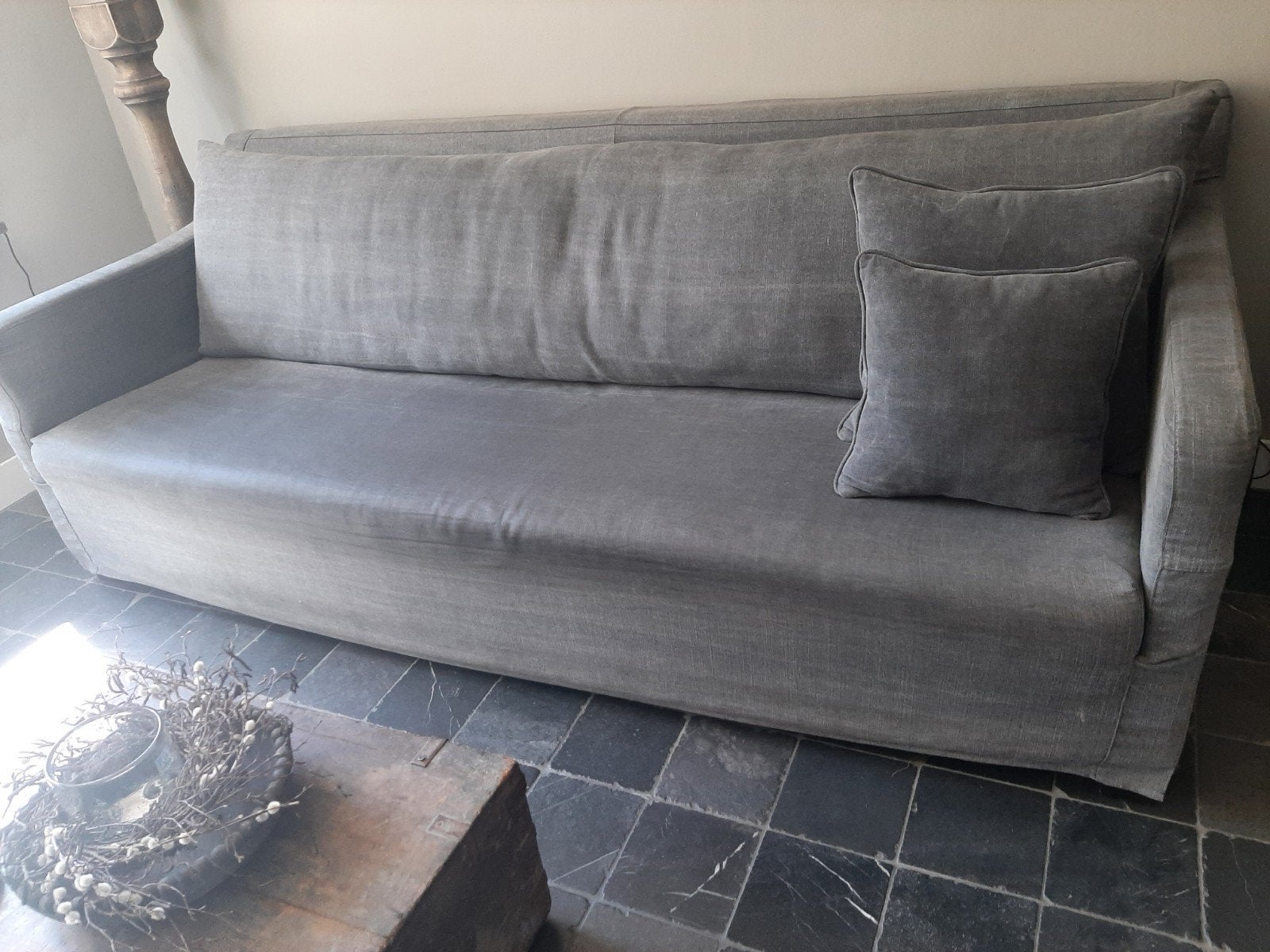 Landelijke bank,, Huis en Inrichting, 75 tot 100 cm, Ophalen of Verzenden, Zo goed als nieuw, Stof