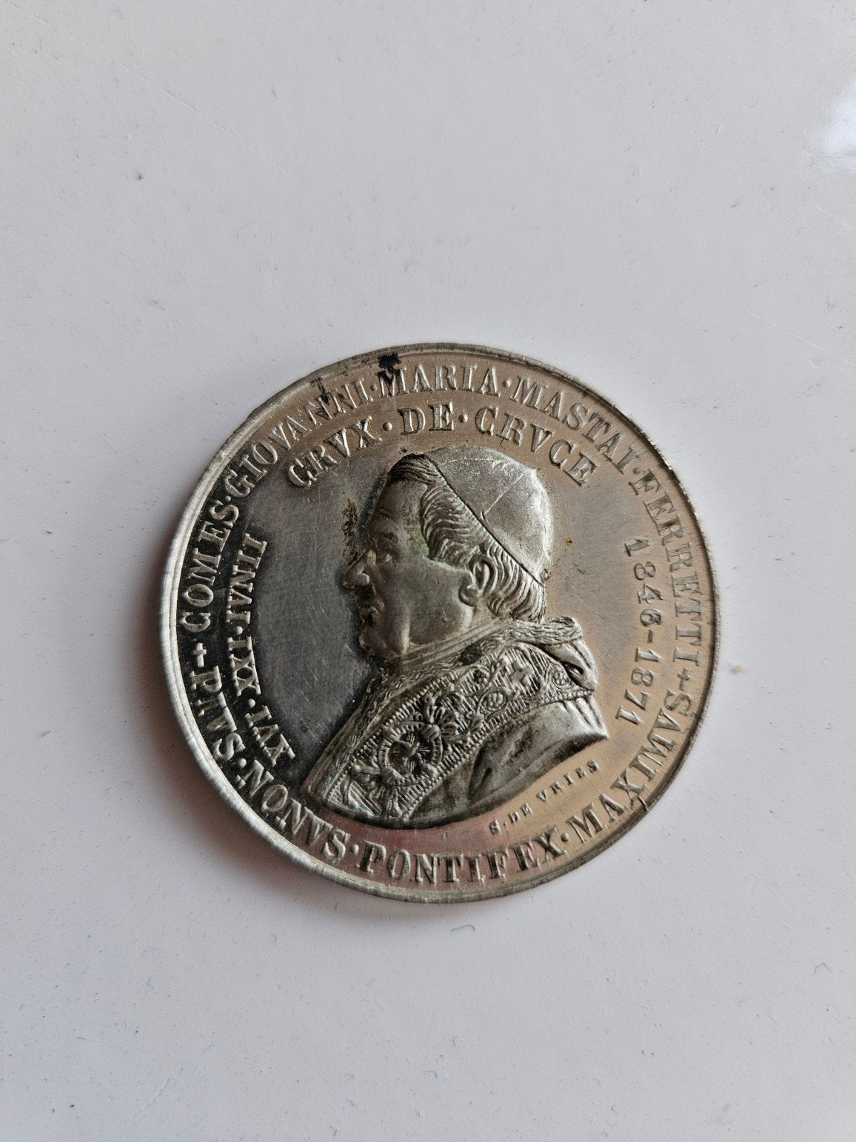 Paus Pius IX Medaille 1843-1871 - Zilver, Ophalen of Verzenden, Zilver, Buitenland