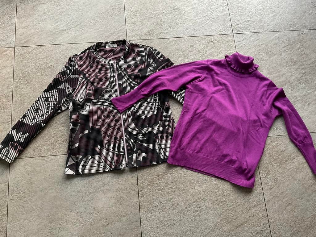 Heel mooi setje fuchsia koltrui en jasje vest mt 44, Ophalen of Verzenden, Zo goed als nieuw
