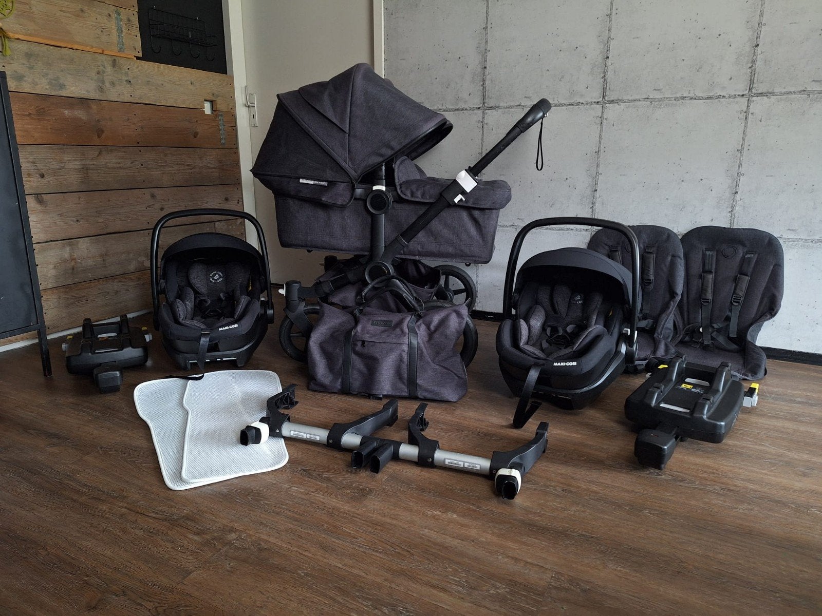 Zeer Complete Bugaboo Donkey 3 Mineral Tweeling kinderwagen!, Ophalen, Zo goed als nieuw, Kinderwagen of Buggy