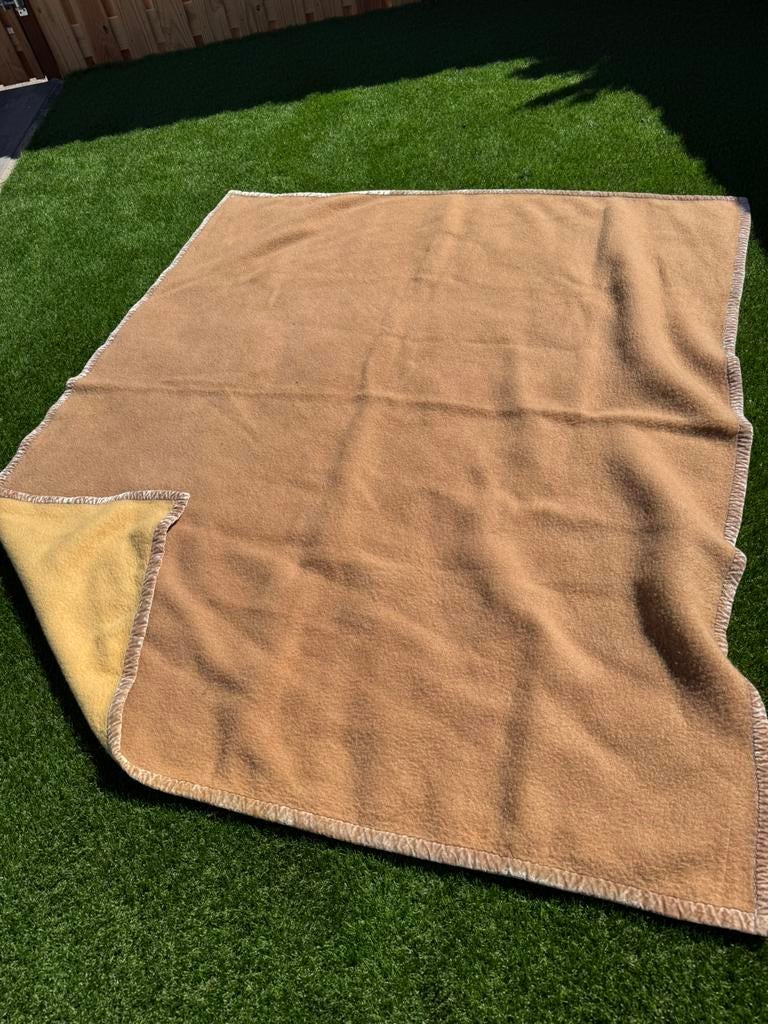 Zuiver wollen deken vintage 190x160 100%wol, Ophalen of Verzenden, Zo goed als nieuw